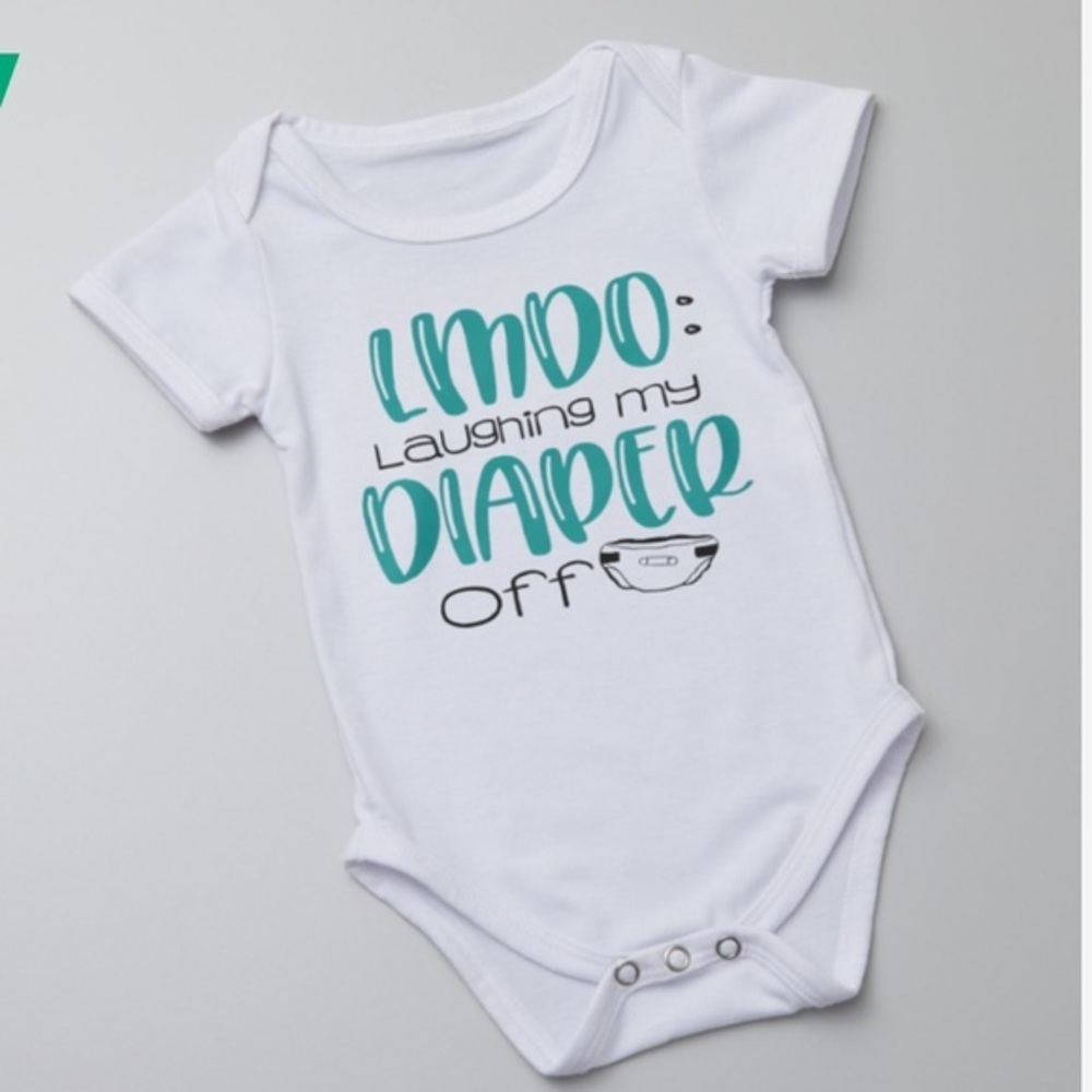 Laughing my diaper off baby onesie